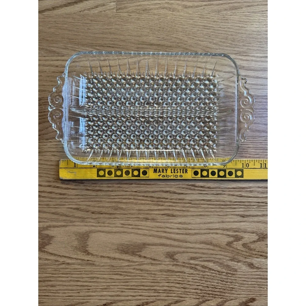Anchor Hocking Relish Dish/Trinket Dish‎ Hobnail W/ Handles Glass Rectangle VTG